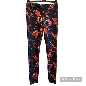 Joy Lab Leggings Size Small Black Navy Red Orange Floral Watercolor Gym Yoga